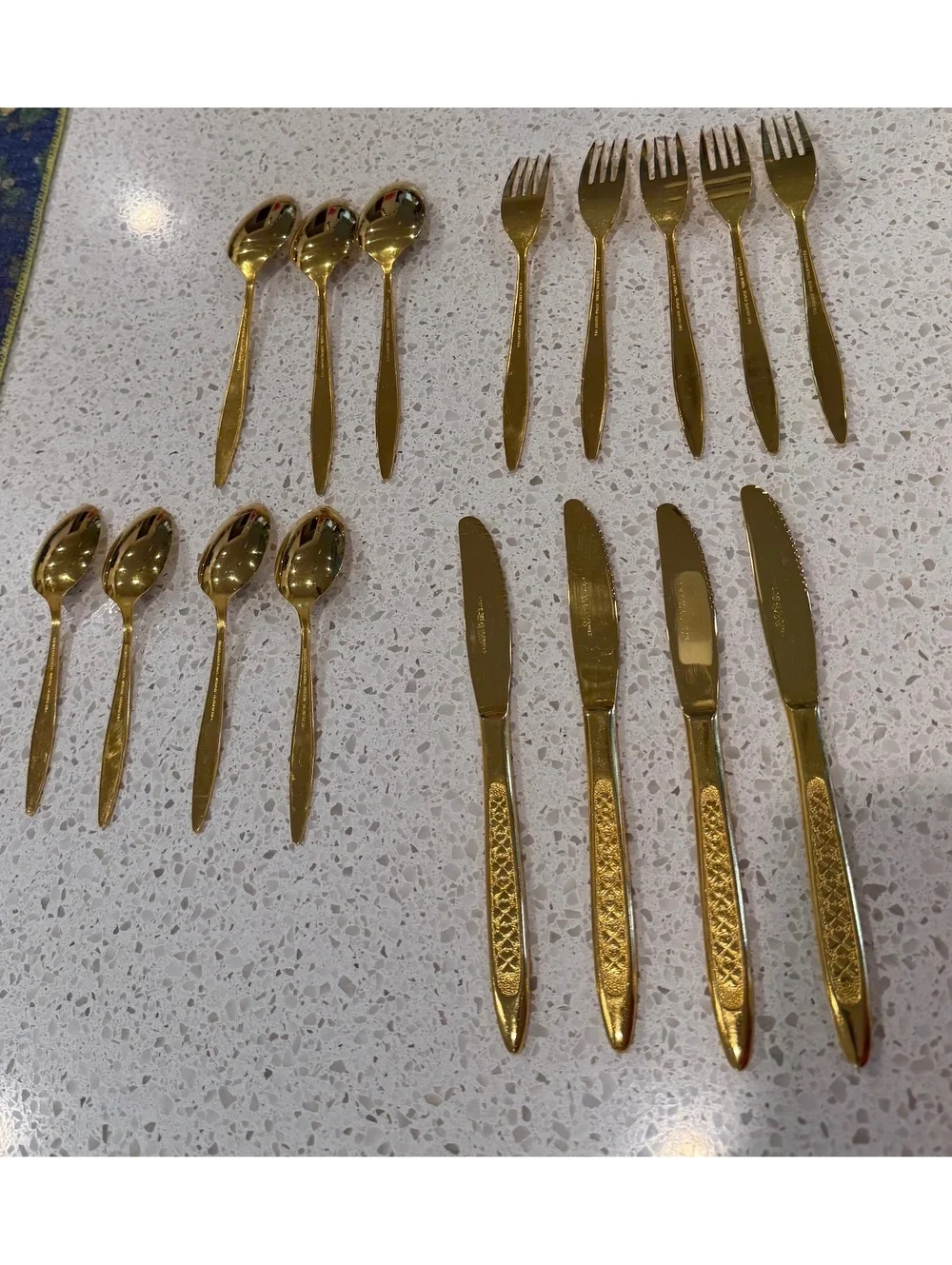 Gold plated stainless steel Japan 16 piece Clover Hill